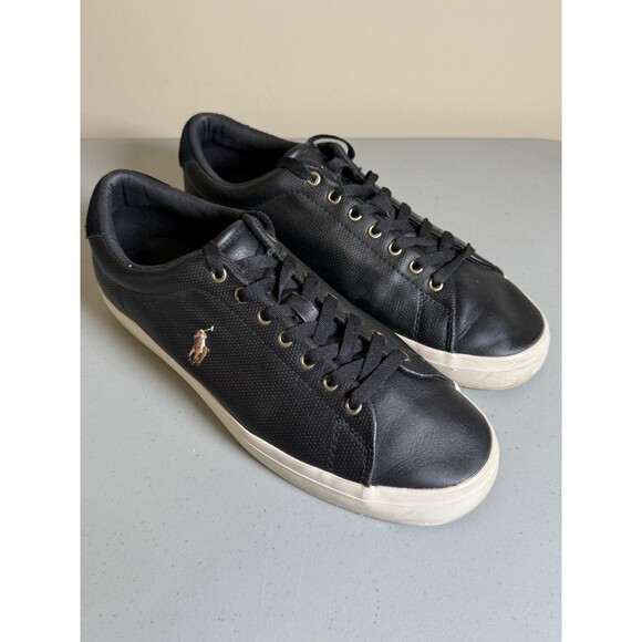 Polo Ralph Lauren Longwood Leather Upper Lace up Sneakers Shoes Size 11 EUC - Picture 1 of 8